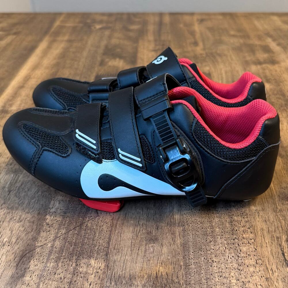 Peloton Cycling Shoes w/Delta Cleats Exercise Bike Black Red EU 38 NO INSOLES - Picture 9 of 10